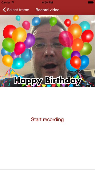Emulate iPhone app Happy Birthday Videos HBV - Video dubbing to congratulate your friends using MyAndroid