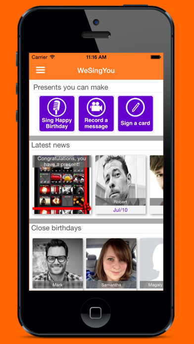 Emulate iPhone app Happy Birthday with WeSingYou using MyAndroid
