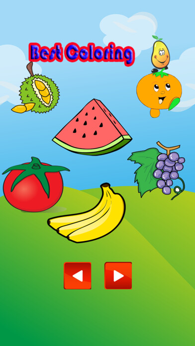 Emulate iPhone app Happy Coloring Painting of Fruits using MyAndroid