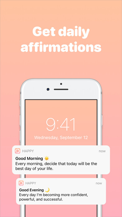 Emulate iPhone app Happy - Daily Affirmations using MyAndroid Emulate iPhone app Happy - Daily Affirmations using MyAndroid