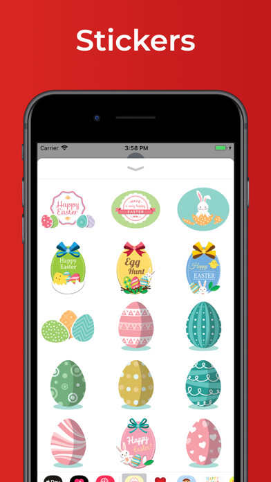 Emulate iPhone app Happy Easter stickers & emoji using MyAndroid