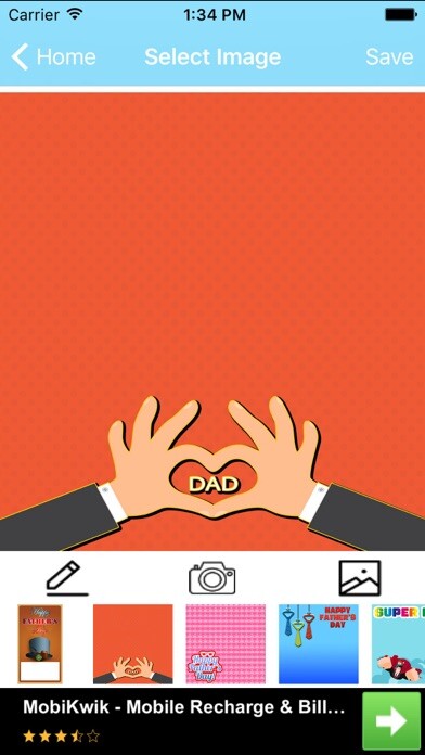 Emulate iPhone app Happy Father Day Greeting Card using MyAndroid Emulate iPhone app Happy Father Day Greeting Card using MyAndroid