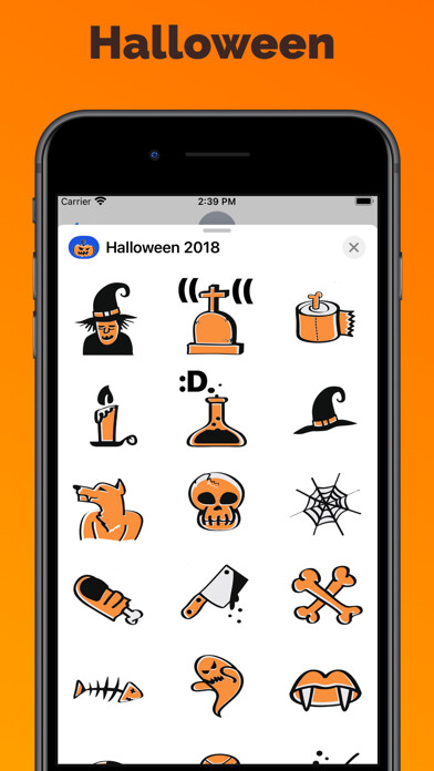 Emulate iPhone app Happy Halloween stickers pack using MyAndroid Emulate iPhone app Happy Halloween stickers pack using MyAndroid