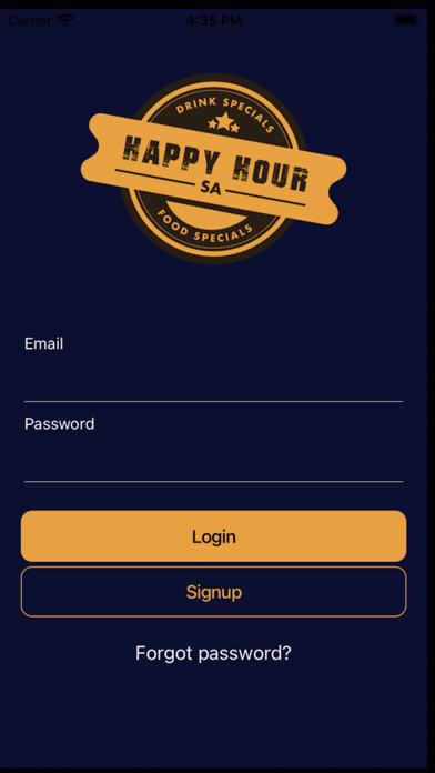 Emulate iPhone app Happy Hour SA 2.0 using MyAndroid
