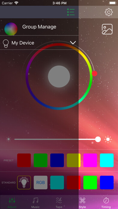 Emulate iPhone app HappyLighting-Life with smart using MyAndroid