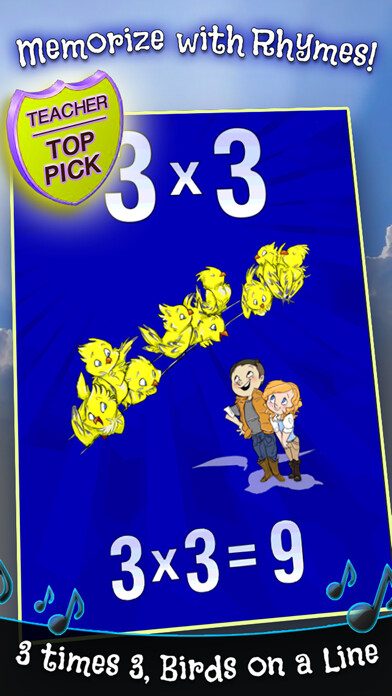 Emulate iPhone app HappyMath Multiplication Facts using MyAndroid