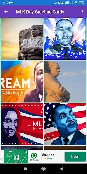 Run android online APK Happy MLK Day: Greetings, GIF Wishes, SMS Quotes from MyAndroid or emulate Happy MLK Day: Greetings, GIF Wishes, SMS Quotes using MyAndroid