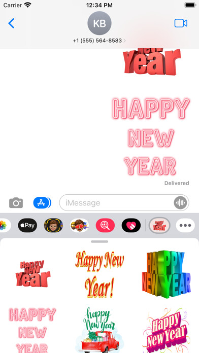 Emulate iPhone app Happy New Year - Cool Stickers using MyAndroid Emulate iPhone app Happy New Year - Cool Stickers using MyAndroid