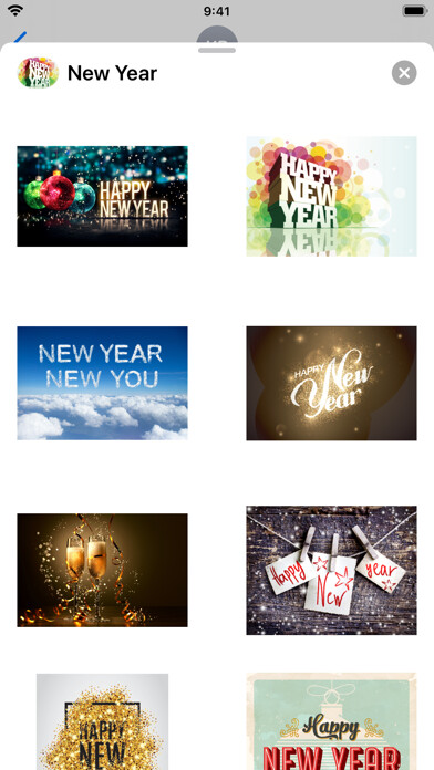 Emulate iPhone app Happy New Year: Stickers using MyAndroid Emulate iPhone app Happy New Year: Stickers using MyAndroid