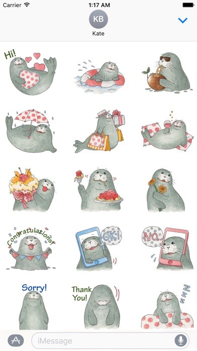 Emulate iPhone app Happy Seal SealMoji Sticker using MyAndroid Emulate iPhone app Happy Seal SealMoji Sticker using MyAndroid