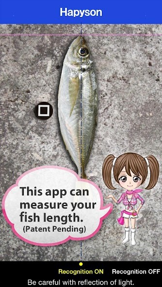 Emulate iPhone app Hapyson fishing measurement using MyAndroid