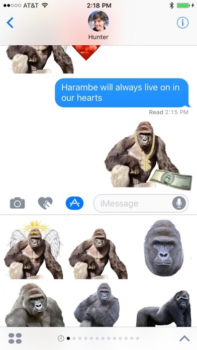 Emulate iPhone app Harambe Sticker Pack using MyAndroid Emulate iPhone app Harambe Sticker Pack using MyAndroid