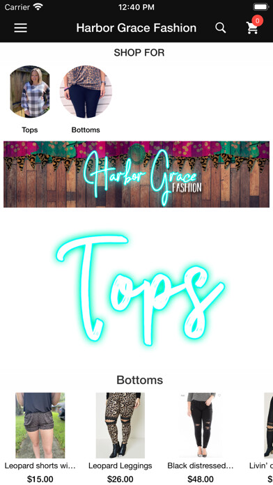 Emulate iPhone app Harbor Grace Fashion using MyAndroid