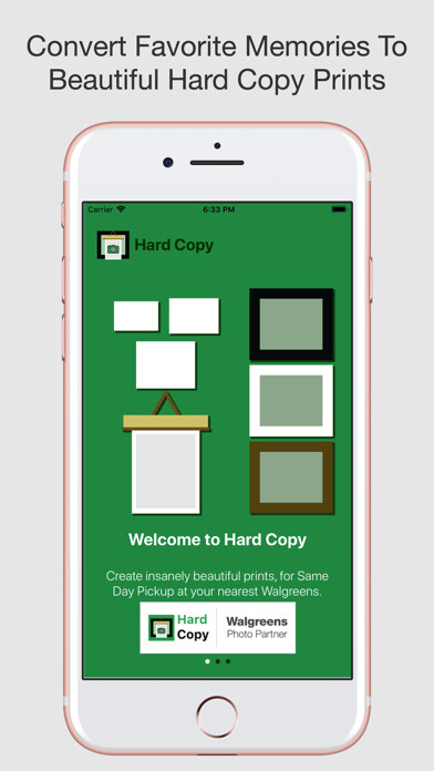 Emulate iPhone app HardCopy 1 Hour Print & Pickup using MyAndroid