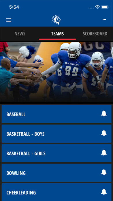 Emulate iPhone app Harding Lions using MyAndroid