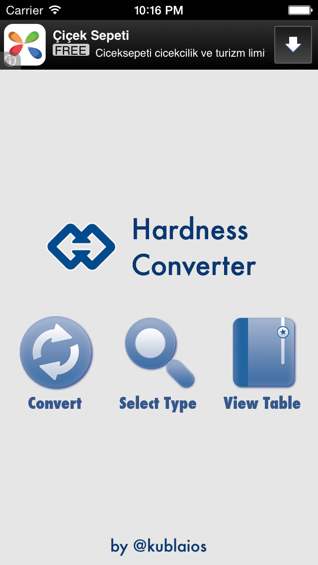 Emulate iPhone app Hardness Converter Tool using MyAndroid Emulate iPhone app Hardness Converter Tool using MyAndroid