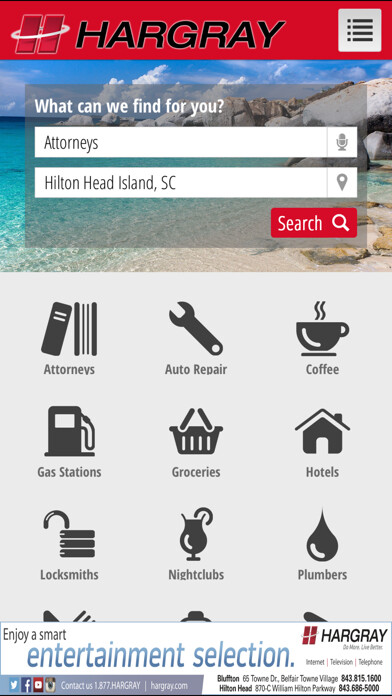 Emulate iPhone app Hargray Yellow Pages using MyAndroid Emulate iPhone app Hargray Yellow Pages using MyAndroid