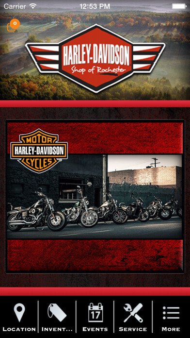 Emulate iPhone app Harley-Davidson® Shop of Rochester using MyAndroid Emulate iPhone app Harley-Davidson® Shop of Rochester using MyAndroid