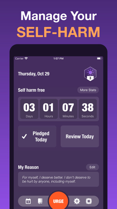Emulate iPhone app HarmLess: Self Harm Tracker using MyAndroid Emulate iPhone app HarmLess: Self Harm Tracker using MyAndroid