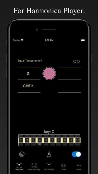 Emulate iPhone app Harmonica Bending Trainer using MyAndroid
