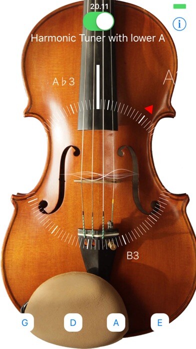 Emulate iPhone app Harmonic Violin Tuner using MyAndroid