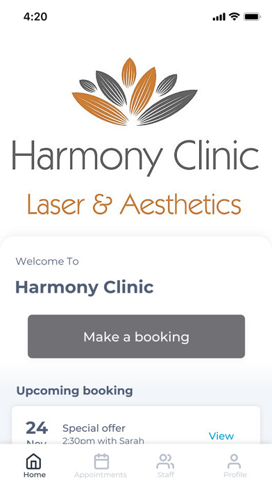 Emulate iPhone app Harmony Clinic using MyAndroid