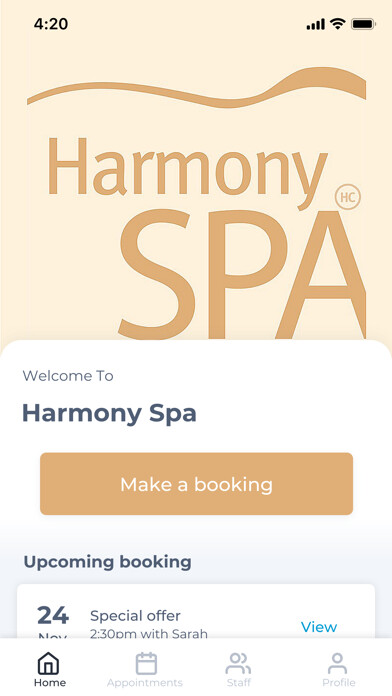 Emulate iPhone app Harmony Spa using MyAndroid Emulate iPhone app Harmony Spa using MyAndroid