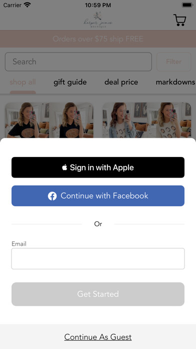 Emulate iPhone app Harper James Boutique LLC using MyAndroid Emulate iPhone app Harper James Boutique LLC using MyAndroid