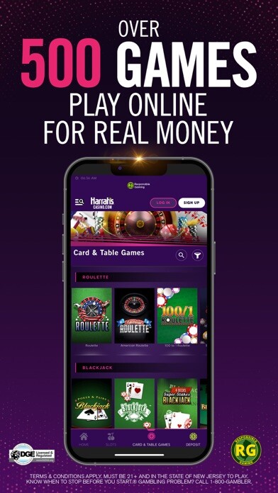 Emulate iPhone app Harrah’s Online Casino NJ using MyAndroid