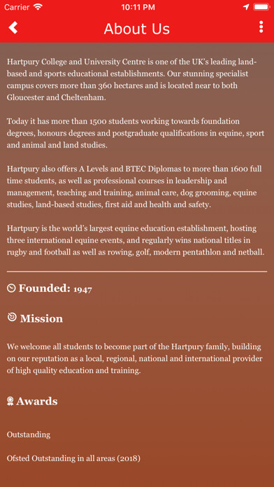Emulate iPhone app Hartpury Parent App using MyAndroid