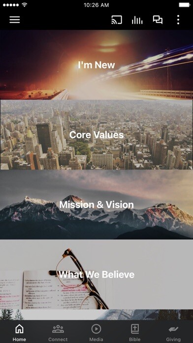 Emulate iPhone app Harvest Church Windsor using MyAndroid