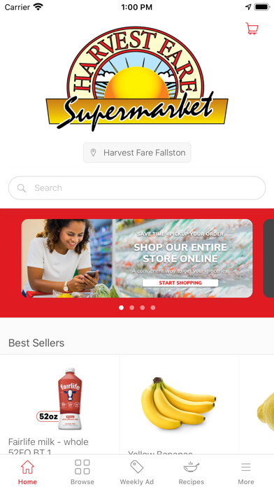 Emulate iPhone app Harvest Fare Supermarket using MyAndroid