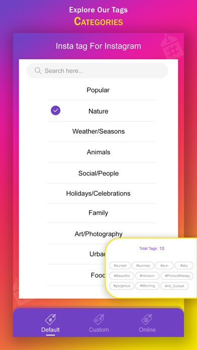Emulate iPhone app Hashtag for Insta using MyAndroid
