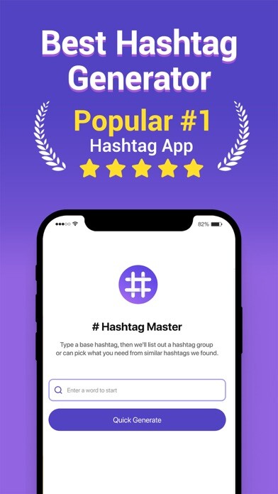 Emulate iPhone app Hashtag Master - Tag Generator using MyAndroid