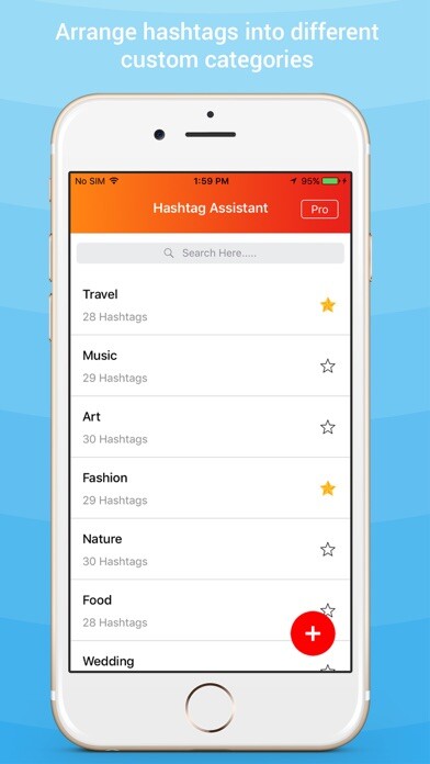Emulate iPhone app Hashtag Organizer using MyAndroid