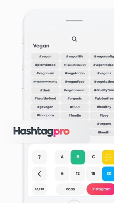 Emulate iPhone app Hashtag Pro - Tag Generator using MyAndroid