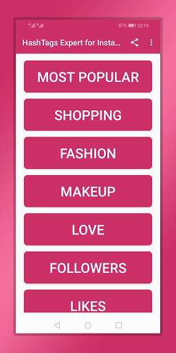 Run android online APK Hashtags Expert for Instagram from MyAndroid or emulate Hashtags Expert for Instagram using MyAndroid
