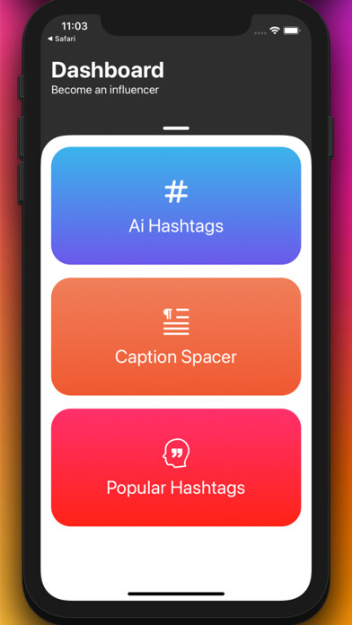Emulate iPhone app Hashtags for Insta - AiTag using MyAndroid Emulate iPhone app Hashtags for Insta - AiTag using MyAndroid