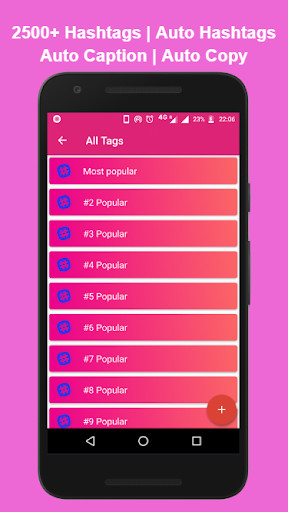 Run android online APK HashTags for Instagram Facebook Twitter Like App from MyAndroid or emulate HashTags for Instagram Facebook Twitter Like App using MyAndroid
