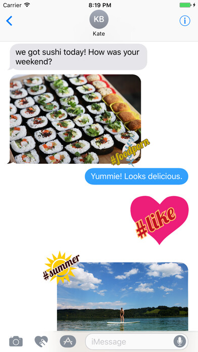 Emulate iPhone app Hashtag Stickers using MyAndroid Emulate iPhone app Hashtag Stickers using MyAndroid