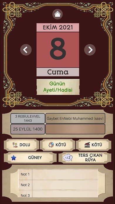 Emulate iPhone app Hasibi Takvimi using MyAndroid