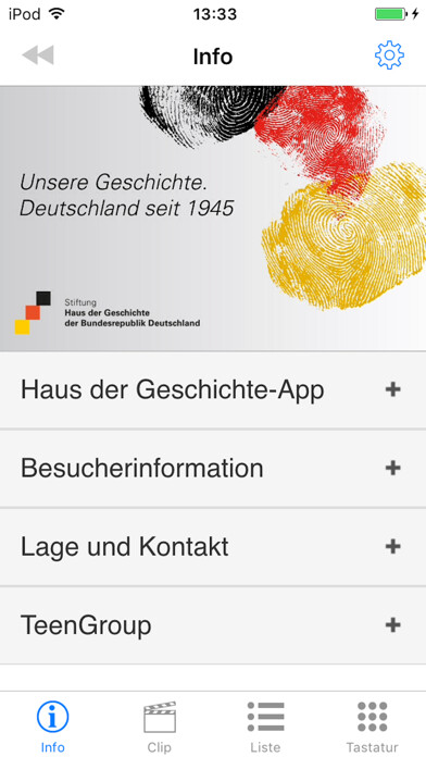 Emulate iPhone app Haus der Geschichte Audioguide using MyAndroid