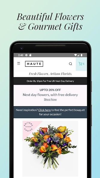 Emulate iPhone app Haute Florist - Luxury Flowers using MyAndroid