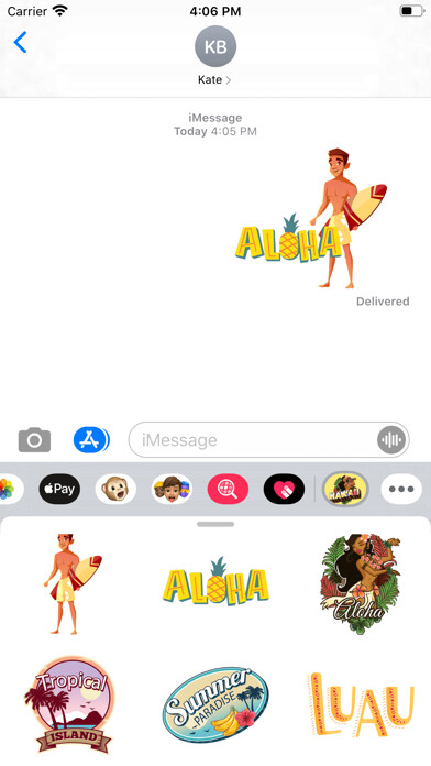 Emulate iPhone app Hawaii Aloha Luau Stickers using MyAndroid Emulate iPhone app Hawaii Aloha Luau Stickers using MyAndroid