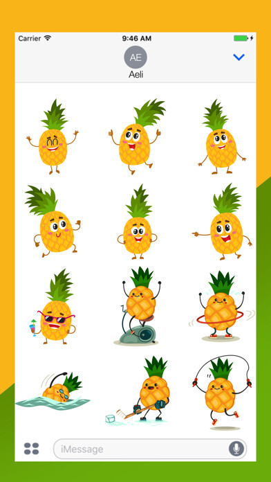 Emulate iPhone app Hawaii Pineapple Stickers Pack using MyAndroid