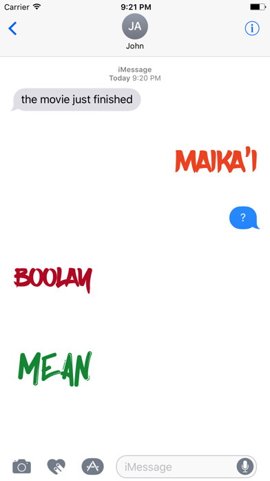Emulate iPhone app Hawaii Slang Sticker Pack 6 using MyAndroid