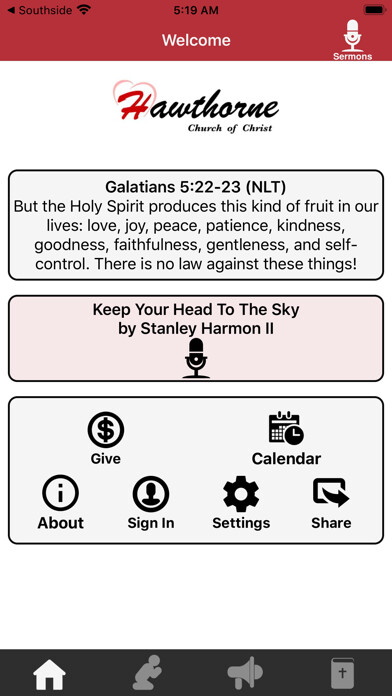 Emulate iPhone app Hawthorne Church of Christ using MyAndroid Emulate iPhone app Hawthorne Church of Christ using MyAndroid