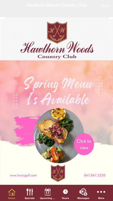Emulate iPhone app Hawthorn Woods Country Club using MyAndroid