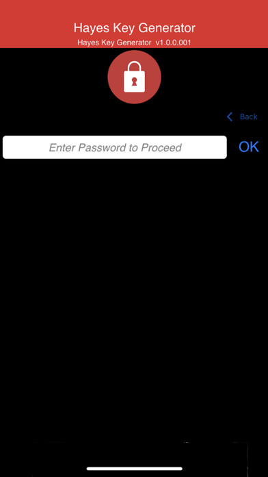 Emulate iPhone app Hayes Key Generator App using MyAndroid