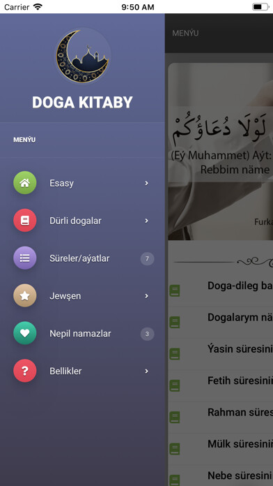Emulate iPhone app Haýyrly Dogalar Kitaby using MyAndroid